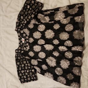 Black and platinum blouse